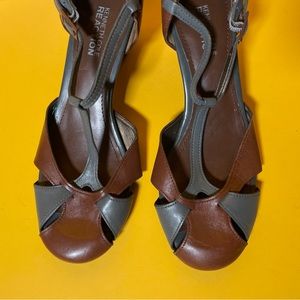Vintage-Style T-Strap Leather Heels